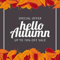 Hello Autumn Sale Background vector