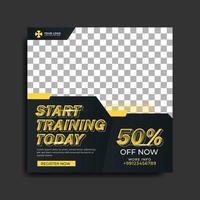 Fitness or gym social media banner vector