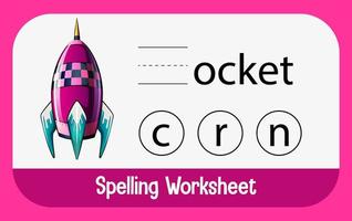 Find missing letter with rocket vector