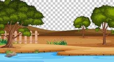 Blank nature park scene landscape on transparent background vector