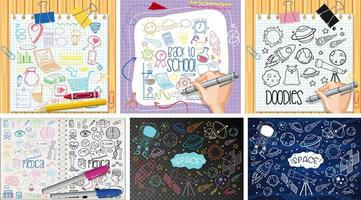 Set of colorful object and symbol hand drawn doodle vector