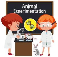 Young scientist doing experimentation with animal vector