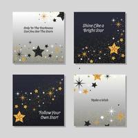 Tri-color Stars and Wishes Card Template vector