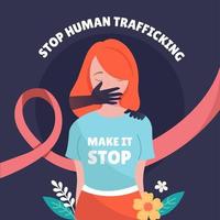 ayudar a prevenir la trata de personas y proteger los derechos humanos vector