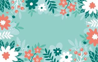 Flat Mint Floral Background vector