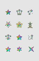 Collection of Rainbow Stars vector