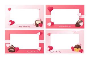 Valentine Day Chocolates Frame vector