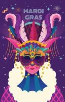 Purple and Pink Mardi Gras Mask vector