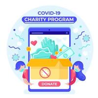 Covid-19 donation program vector