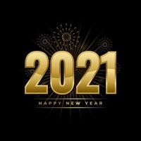 Golden New Year 2021 vector
