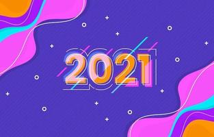 abstracto colorido feliz año nuevo 2021 vector