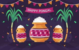 Pongal Celebration Day Background vector