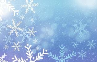 Blurred Winter Background with Snowflakes vector