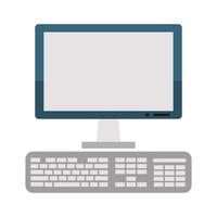 Computer monitor and keyboard technology vector