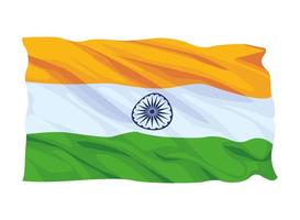 bandera de india composición de dibujos animados vector