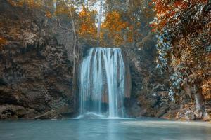 Waterfall in beautiful Autumn photo