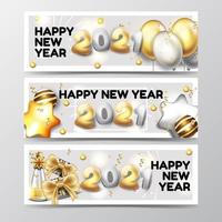 Set of Happy New Year Banners vector