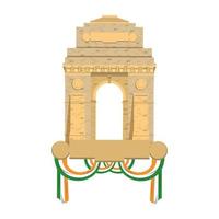 Indian gateway monument with flags vector