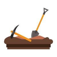 Mining pick and shovel tools work equipment vector