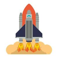 Spaceship taking off vector