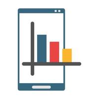 Smartphone with statistics bars on screen vector