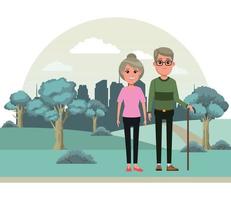 Elderly people avatar cartoon character vector