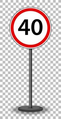Red traffic sign on transparent background