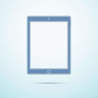 Tablet flat icon on blue background vector