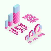 Flat 3d isometric infographic for business presentations vector