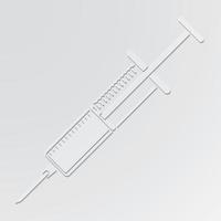 Syringe cut out of paper style vector