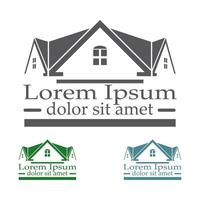 Conjunto de colores de plantilla de diseño de logotipo de vector de bienes raíces.