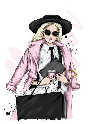 Young woman in stylish clothes