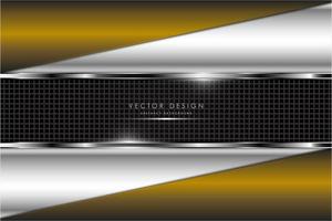 Modern gold, black and silver metallic background vector