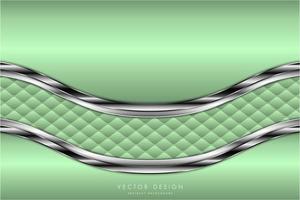 Luxury green and silver metallic background vector