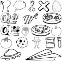 Set of item and symbol hand drawn doodle vector