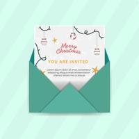 tarjeta de felicitación de navidad, plantilla de invitación vector