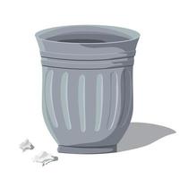 Cartoon trash can isolated on white Background vector