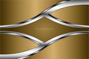 Modern gold and silver metallic background vector