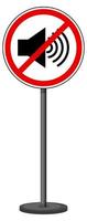 Do not make loud noises sign with stand isolated on white background vector