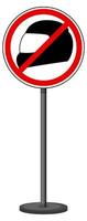 No helmet sign with stand isolated on white background vector