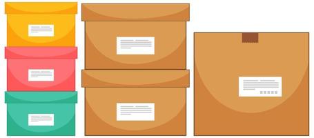 Set of different box sizes on white background vector