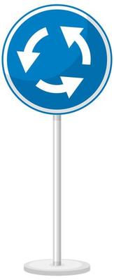 Blue traffic sign on white background