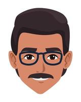 Man face avatar cartoon vector