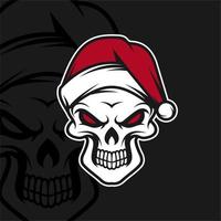 Santa skull mascot design vector