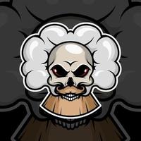 calavera con humo sobre fondo negro vector