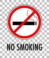 No smoking sign isolated on transparent background vector