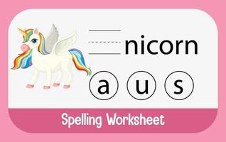 Find missing letter with unicorn vector