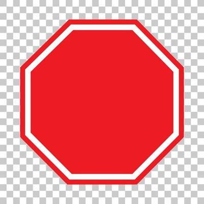 Empty red traffic banner on transparent background