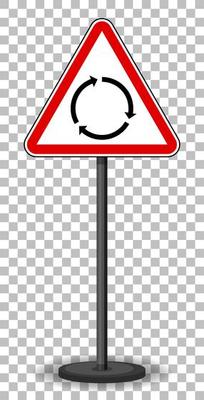 Red traffic sign on transparent background