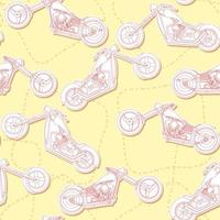 Seamless motorcycles outline pattern. vector